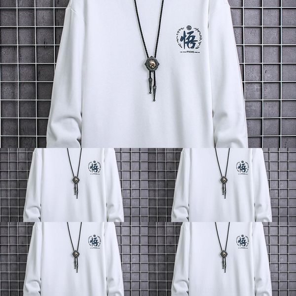 

es5t7 красивый мальчик свитер sweaterkorean моды личности свободные модули шеи экипажа длинный свитер весной и осенью новый стиль мужчины ру, Black
