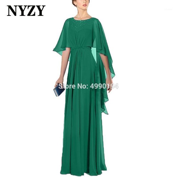 

nyzy m264d chiffon cape cloak sleeves emerald green crystal evening dresses long 20201, White;black