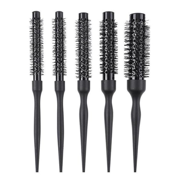 

5 sizes wavy curly round roll hair brush salon salon hairdress hair styling tools beauty comb bru jllvqg, Silver