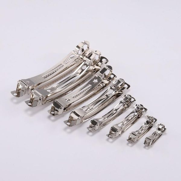 

10pcs french barrette style spring hair clips matic clip blank width setting rhodium bow hairpin supplies for jewelr bbycts