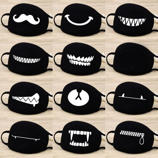

expression cartoon lovely smile mouth mask anti dust face mask black teeth pattern cotton blend face mouth mask