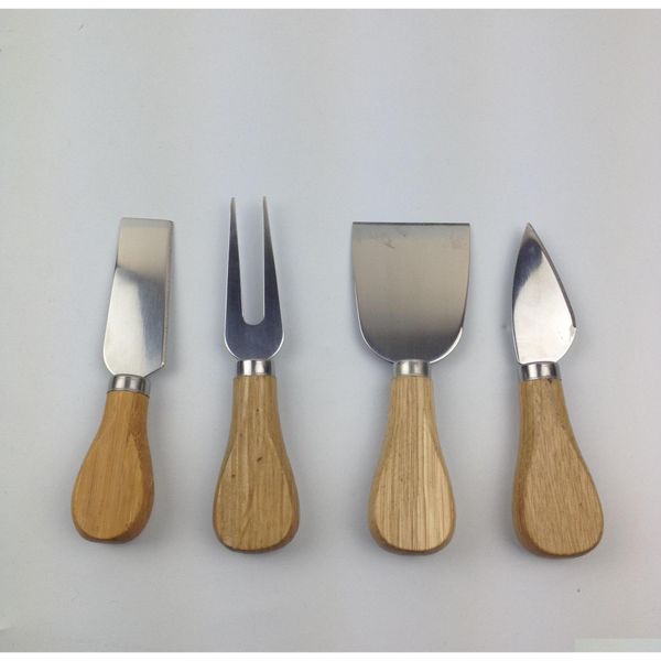 

50 sets 4pcs/sets knives bard set oak handle cheese knife kit kitchen cooking tools useful accessories wrqc3