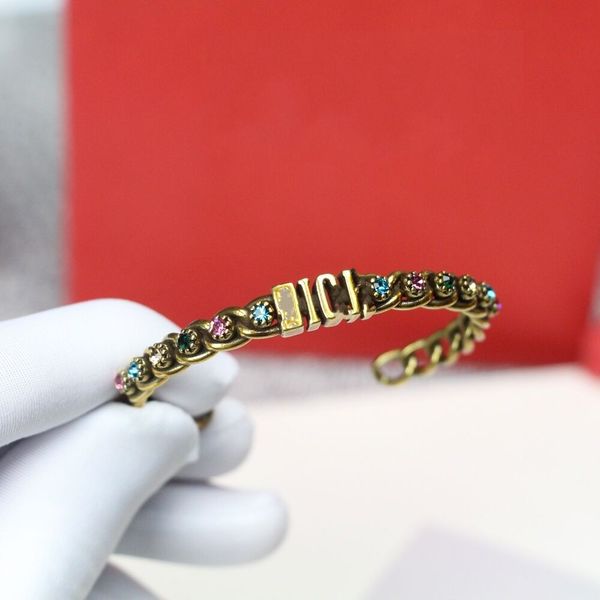 

new opening retro designer bracele designers jewelry women bracelets with colorful diamond brass bracelet 2020 new arrival, Black