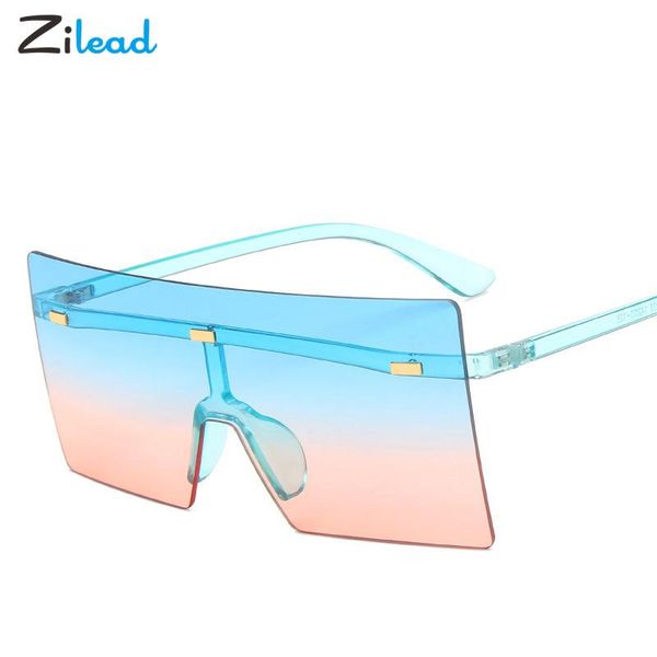 

sunglasses zilead fashion oversized frameless versatile street snap sungshades ocean color lens sun glasses for men and women, White;black