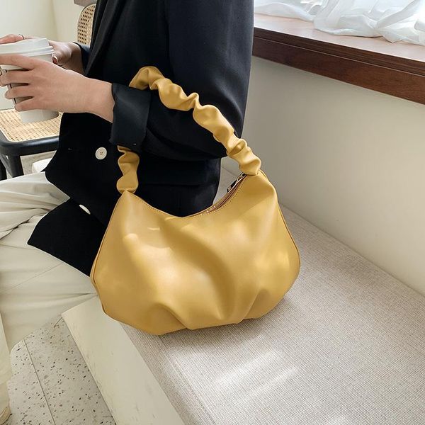 

fashion soft solid pu leather handbags women shoulder bags 2020 new cloud luxury design ladies casual totes female purses