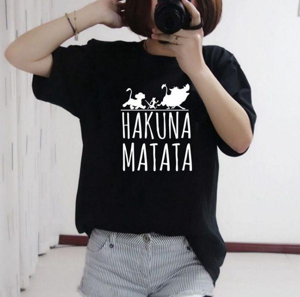 

summer hakuna matata print homme lion king t-shirt, White;black