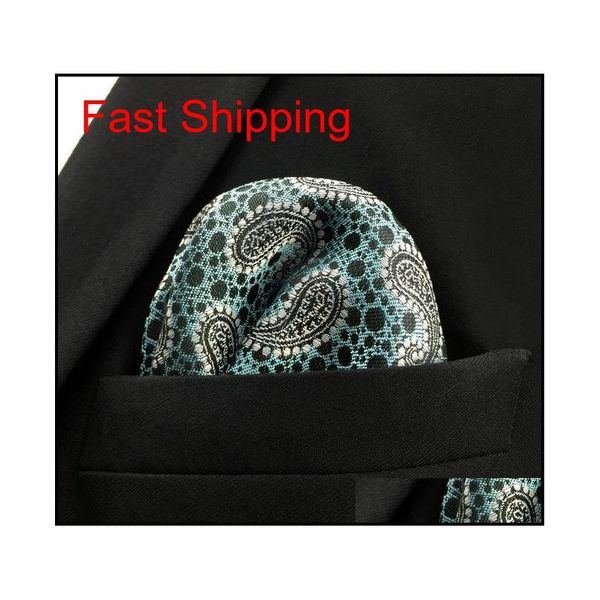 

ph5 handkerchief paisley light blue black dot pocket square mens neckties jacq qylzdg queen66, Blue;white