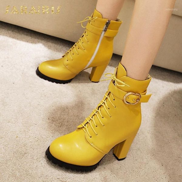 

sarairis 2021 brand new plus size 32-48 super high heels boots women shoes belt buckle trendy comfy office ladies boots1, Black