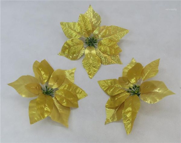 

christmas decorations gift crepe gold silver red potted flower leaf flower1