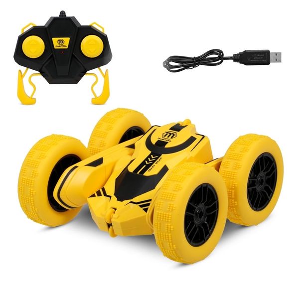 

1/28 2.4ghz rc stunt car tumbling crawler vehicle 360 degree flips double sided rotating tumbling with battery mini rc car y200413