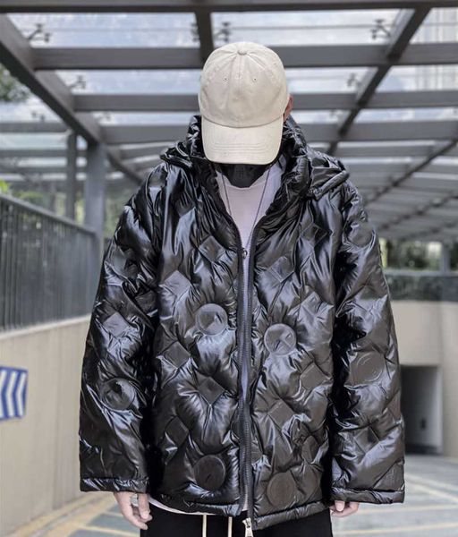 

winter mens down jacket hooded waterproof casual men long sleeves keep warm thick coats mens down coats 2 colors size m, Black