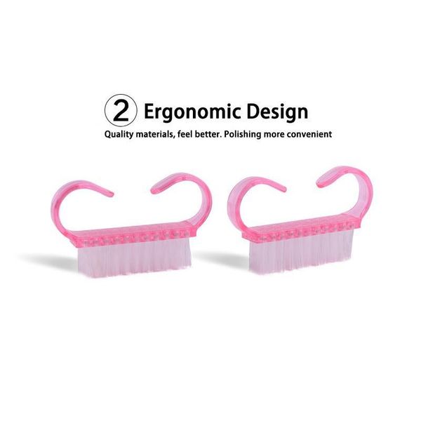 

5pcs nail art plastic cleaning brush nail polish finger care dust clean handle scrubbing brush tool file manicure jlldtv