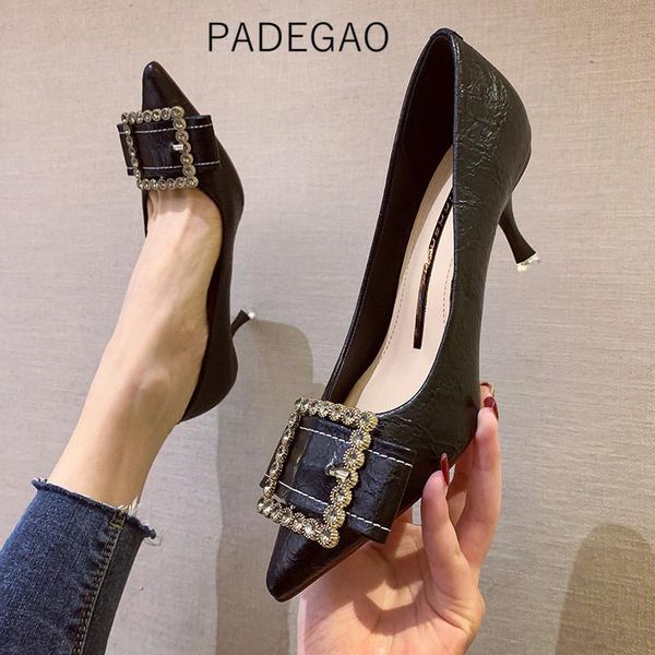 

womens shoes 2021 high heels pumps elegant party crystal fashion ladies shoes, Black