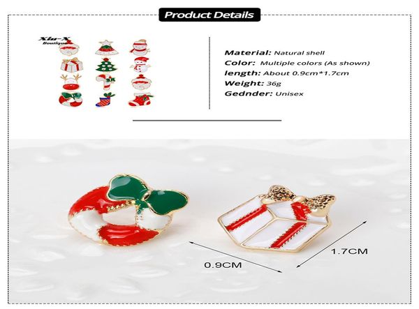 

новые 12 из рождественских брошечных наборов милый санта-клаус рождественские чулки конфеты булавки броши рождественские подарки ювелирные и