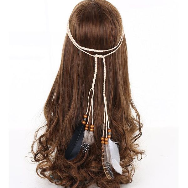 

haimeikang women feather headband hair bands fashion headdress retro boho headwear tribal hippie party new hair acc qylsjm