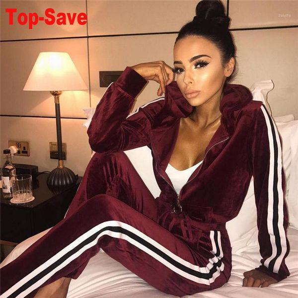 

2020 autumn velvet women set tracksuit velvet sport suit velour tracksuit two piece sets women suits 2 piece outfits sweatshirt1, Gray