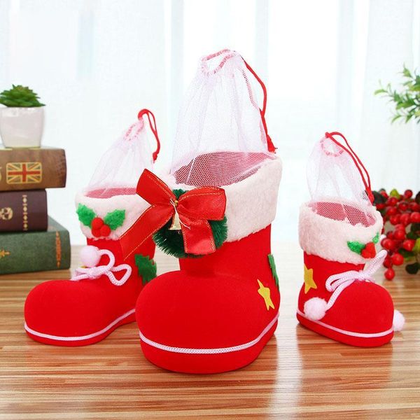 

1pc merry christmas candy boots gifts christmas decorations for home xmas stocking decor new year decoration1