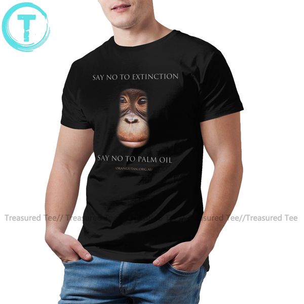 

орангутанг футболка скажи нет исчезновение t-shirt 100 streetwear tee shirt cute мужчин с коротким рукавом футболки спортивные толстовка с к