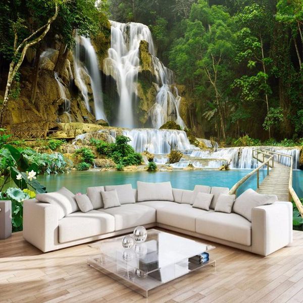 

wallpapers drop waterfall landscape 3d non-woven tv background po wallpaper custom wall mural covering papel pintado1