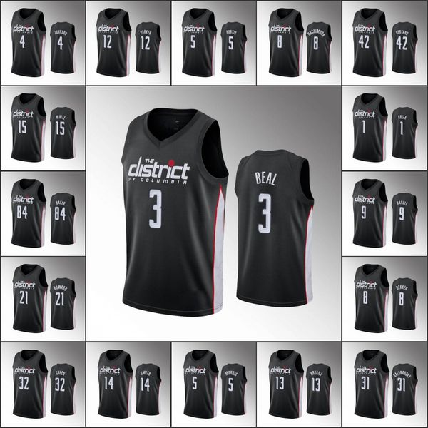 

men washington wizards rui hachimura thomas bryant bradley beal john wall jason smith nba black custom jersey