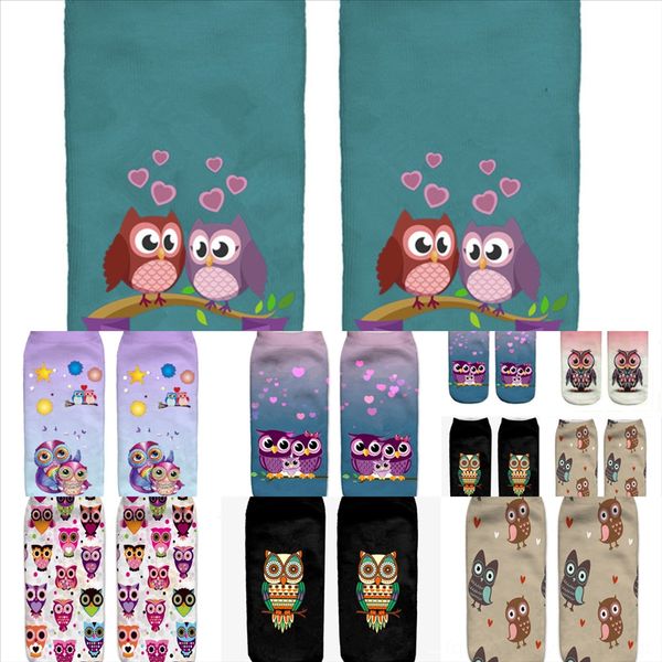 

dg2ei women personality animal print couples funny owl happy egg cotton men socks woman boot sock sheep soks socks feather, Black