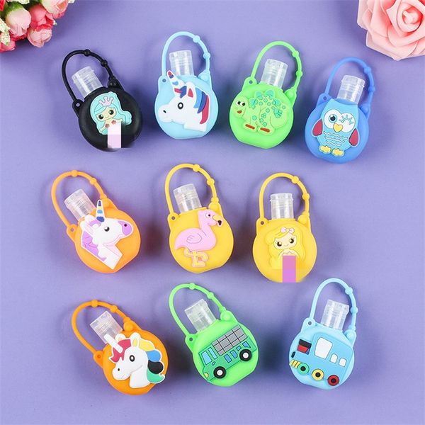 

30ml hand sanitizer bottle bag cover cartoon silicone bottle case portable hand sanitizer keychain holder empty bottles protector e92105, Blue