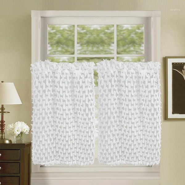 

white lace 3d short tulle curtains for kitchen door window valance sheer for living room bedroom european pelmet home decor1