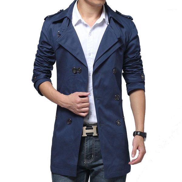 

6xl new 2019 men's clothing plus size autumn cotton korean version of leisure long length of self-cultivation windbreaker1, Tan;black