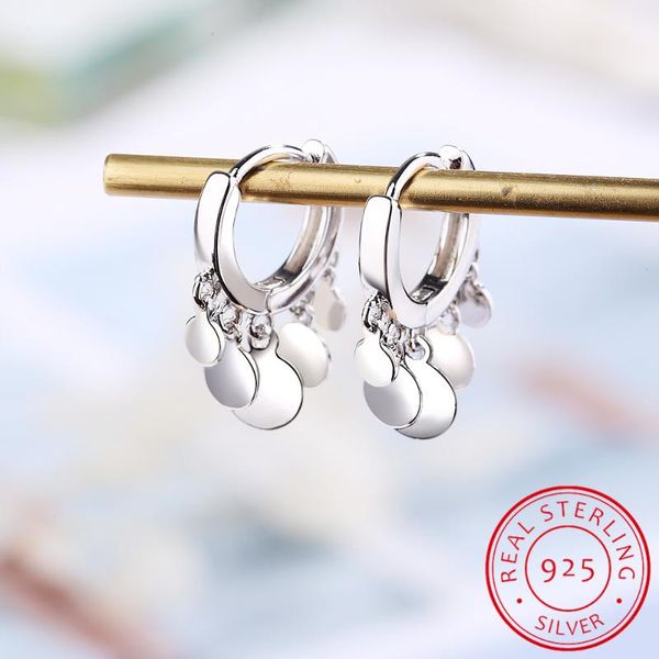 

stud ins round disc tassel earrings for women 925 sterling silver oorbellen pendientes 2021 trendy s-e893, Golden;silver