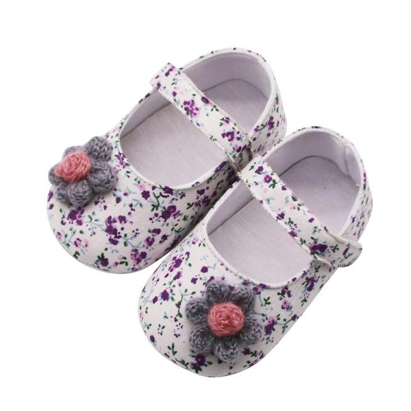 

fashion baby girl shoes flowers printing applique prewalker crib shoes princess single shoes soft sole sneakers first walker sqcort, Black;grey
