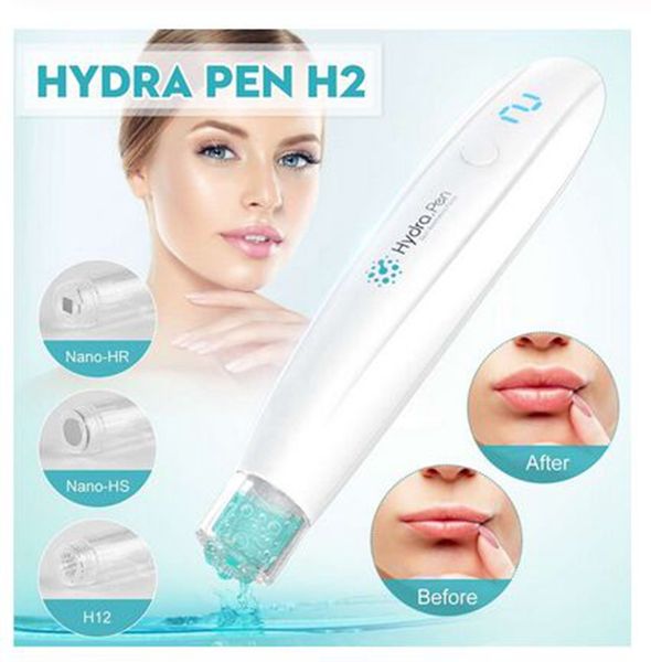 Hydra Pen H2 Derma Roller Cura della pelle Applicatore automatico di siero HydraPen Microneedling DermaPen con 2 cartucce di aghi