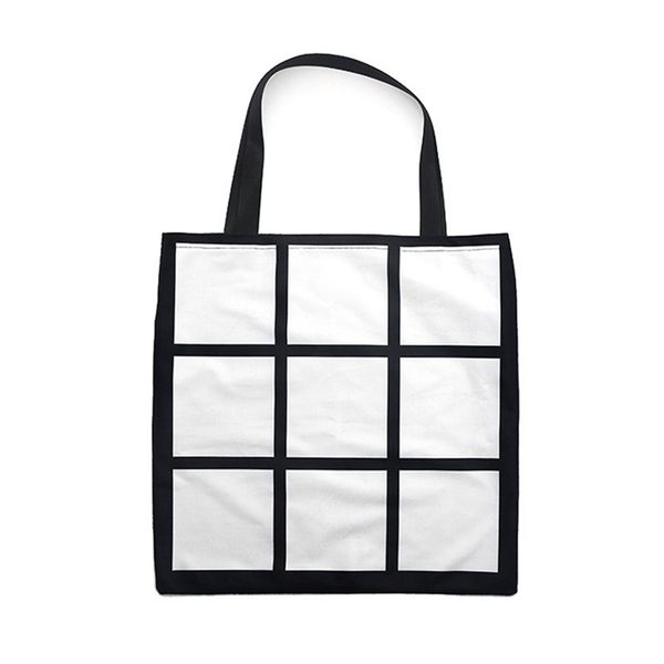 

blank sublimation grid tote bag white diy heat transfer sudoku shopping bag double sides gridview reusable storage bags handbag dhl f102001