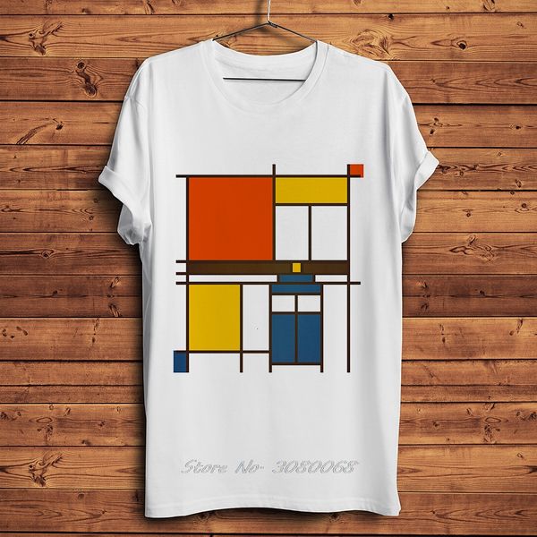 

sport piet mondrian neoplasticism artist t shirt men summer new white casual homme cool streetwear tshirt