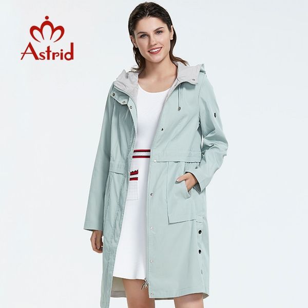 

astrid 2019 new arrival plus size mid-length style trench coat for women with a hood spring-autumn light-colored wind as-9020 1026, Tan;black