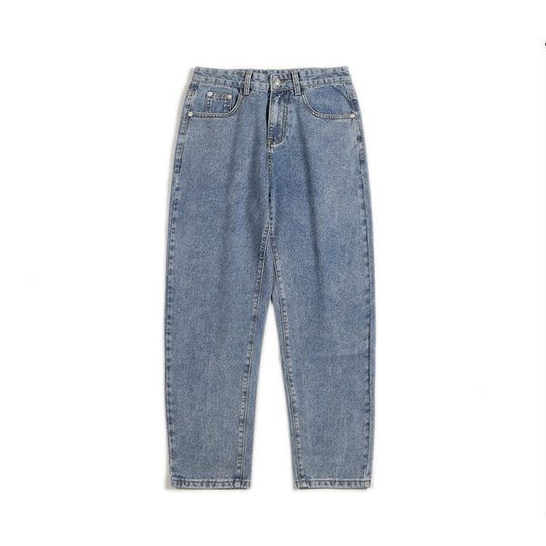 

ins port style loose straight jeans men's slim washed casual pants kg-106, Blue