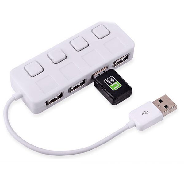 

high speed 4 port usb hub on/off usb 2.0 hub switch for lappc black led display