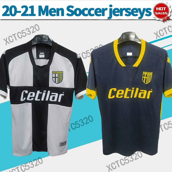 

parma calcio home soccer jersey mihaila hernani 20 21 men home white away blue soccer shirt customized football uniforms serie a league, Black;yellow