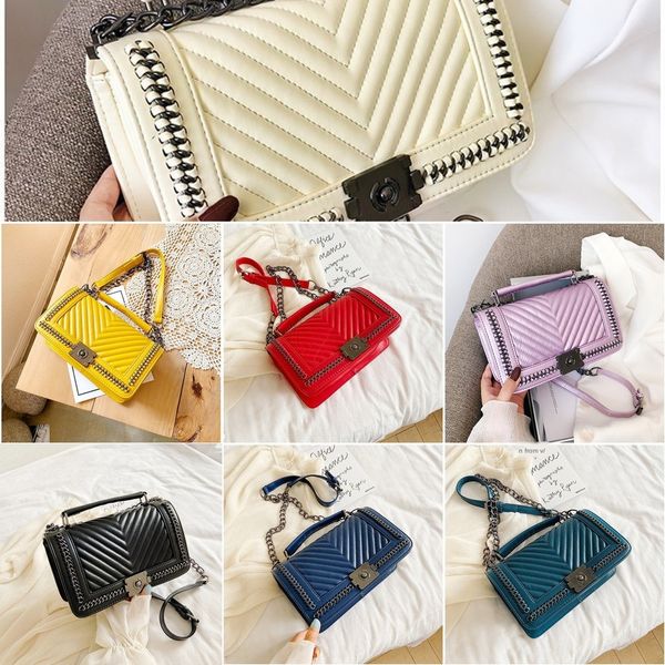 

women's 2020 new four seasons fashion fragrance small women's bag v-shaped chain bag single shoulder diagonal span versatile small