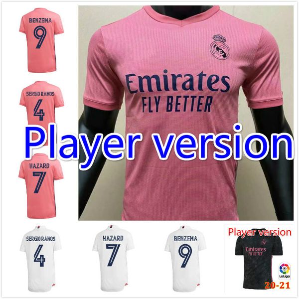 

игрок версии 20 21 реал мадрид футбол футбол футбольная футболка 2019 2020 2021 benzema опасность джерси asensio isco camisas de futebol, Black;yellow