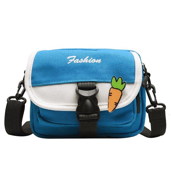 

cross-body small bag 2020 new super fire simple canvas bundy bag versatile japanese color contrast shoulder