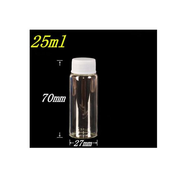 

27x70x14mm 25ml glass bottles with plastic cap transparent small empty bottles jars cosmetic containe bbywys