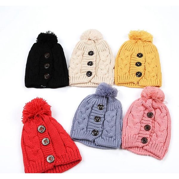 

fashion women warm knitted hat fashion winter ear protection button twisted beanie cap outdoor soft ski cap party supplies 7styles foffk