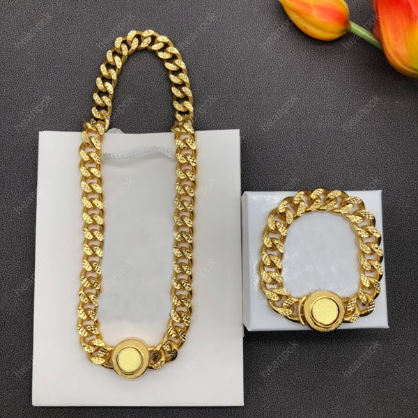 Pulsera de diseñador para hombres Collares Diseñadores Joyas de lujo Collar de oro Pulseras Conjuntos Cabeza Marcas para hombre V Cadena Boda Hip Hop 22022305R