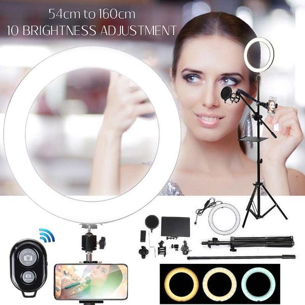 

flashes ring light tripod with stand 8pcs/sets bluetooth selfie shuttercamera for youtube makeup video live pograph1