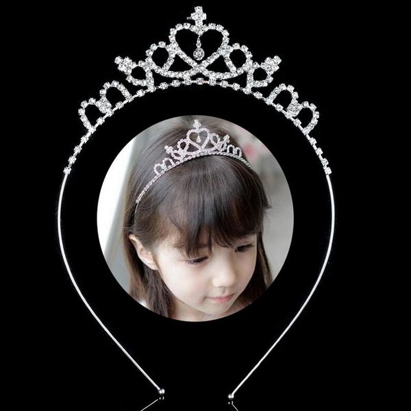 

rhinestone party silvery children crown tiaras wedding accessories girls kids blingbling headbands jewelry gift za4902