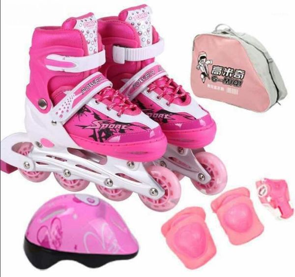 

9 in 1 children inline skate kids roller skating shoes with helmet knee protector gear adjustable skates for boys girls gift1