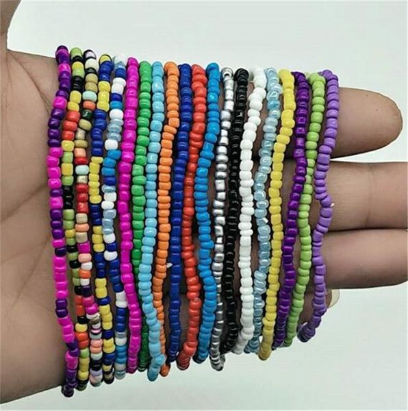

crystal beads anklets bracelets women girls handmade beach anklet stretch bangle ankle wrist bracelet barefoot sandals foot jewelry ly10191, Red;brown