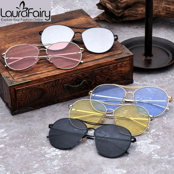 

sunglasses laura fairy aircraft style clear lenses uv400 glasses women men 2021, White;black