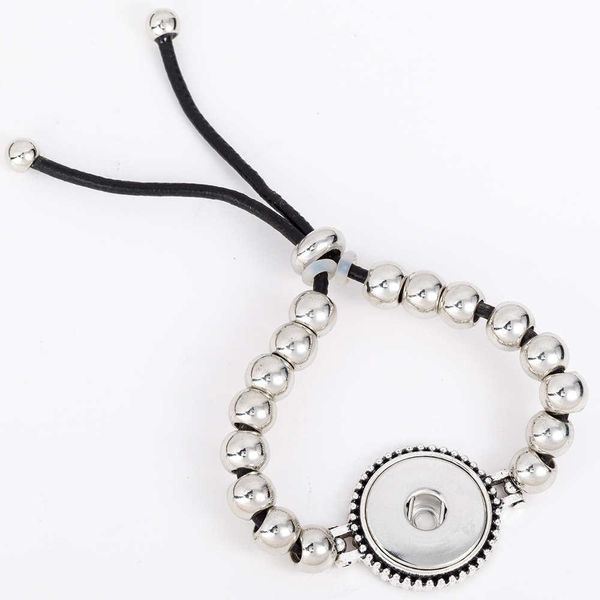 

2018 регулируемая нержавеющей стали бал браслет женщин ювелирные изделия ювелирные изделия привязать новые vintage 18mm металла snap кнопки, Black