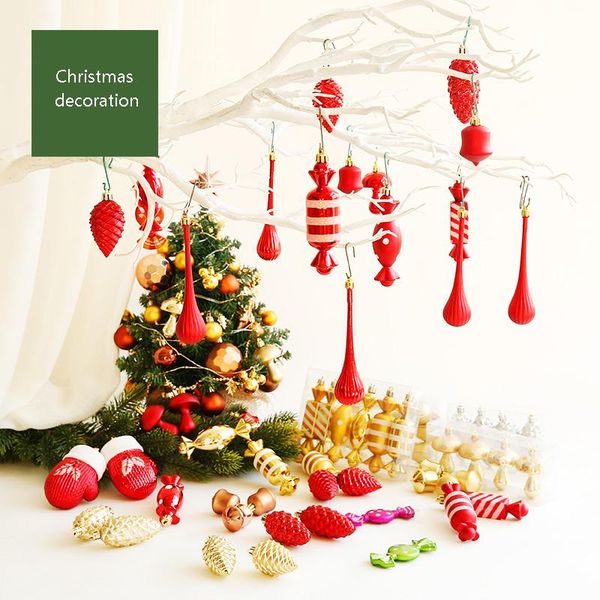 

christmas decorations simulation candy cute gloves hanging bell red heart ornaments holiday party pendant year's gift xmas decoration